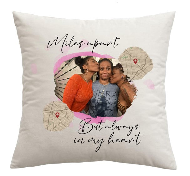 Miles Apart Velvet Custom Pillow Case