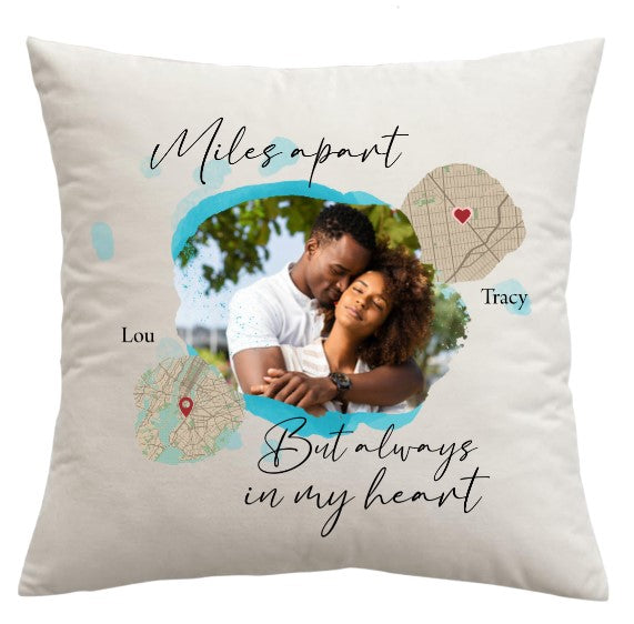 Miles Apart Velvet Custom Pillow Case