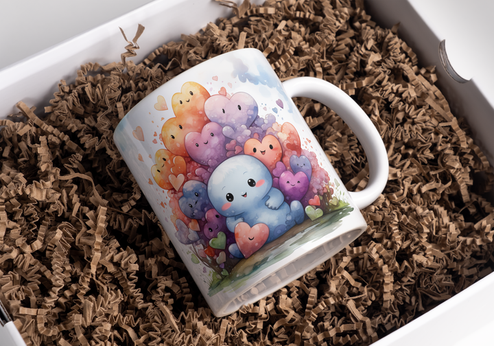 Cute Ghost and heart 11oz ceramic mug