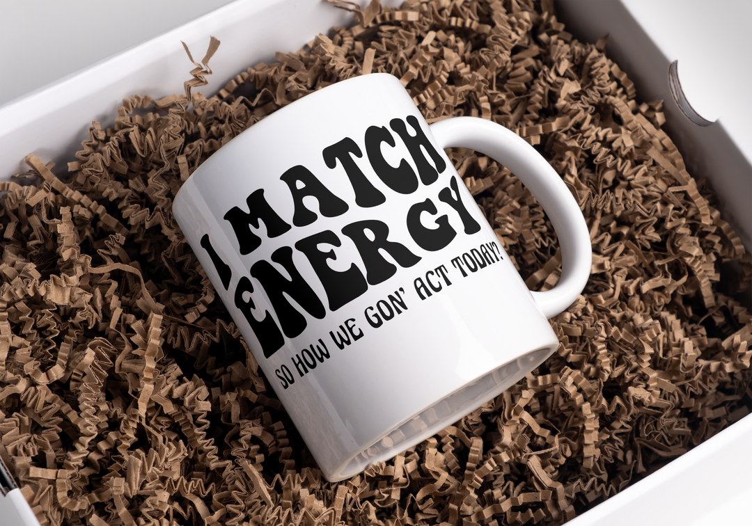 I match energy 11 oz ceramic drinking mug