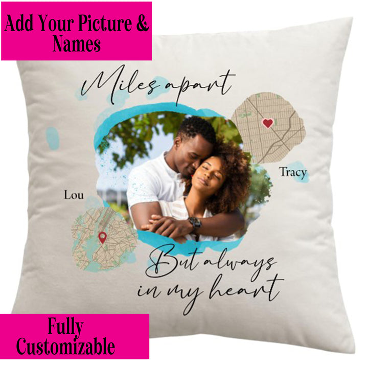 Miles Apart Velvet Custom Pillow Case