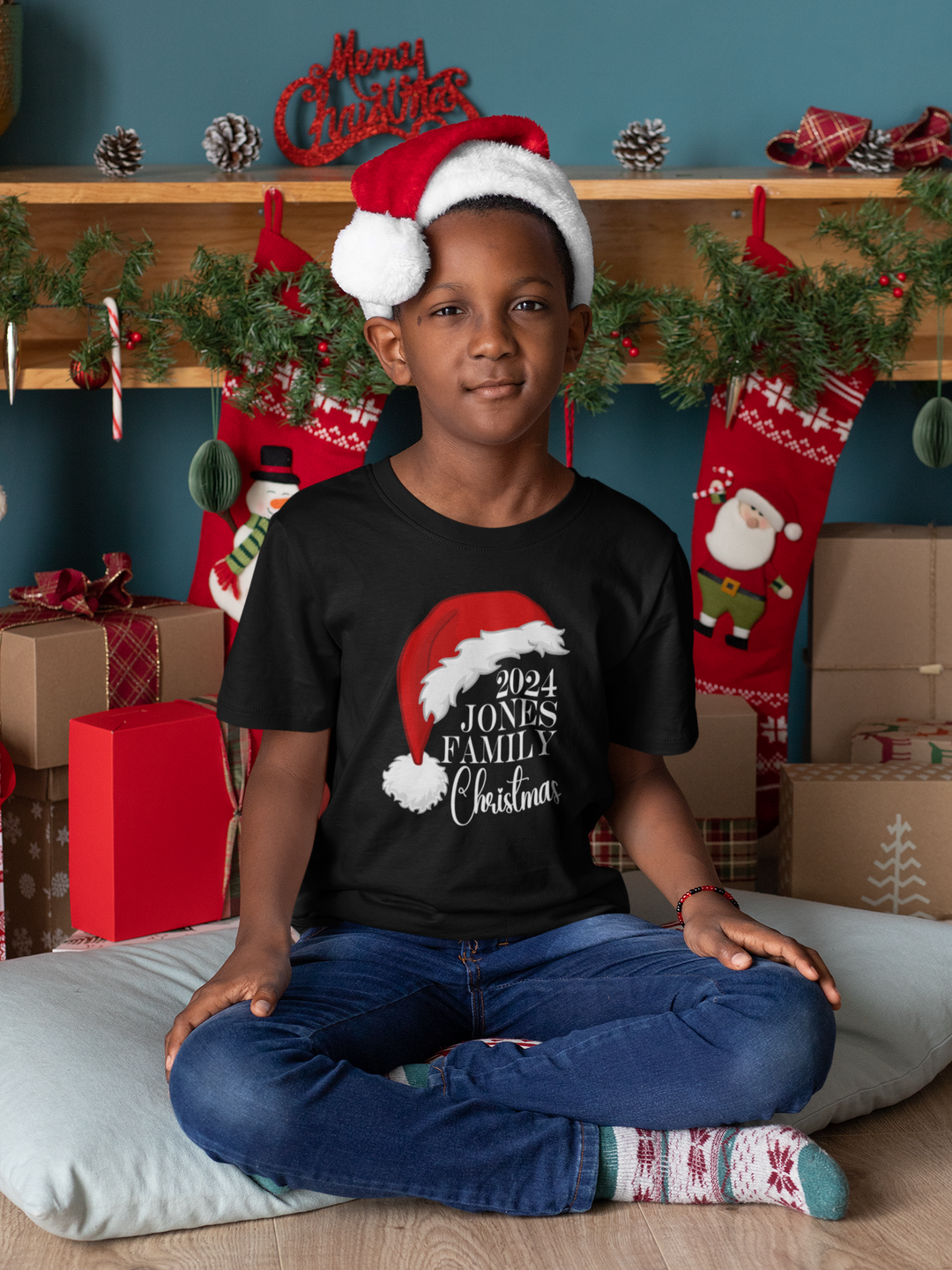 Custom Family Christmas Youth T-Shirt