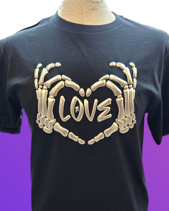 Skeleton Love Puff Print Graphic T-shirt