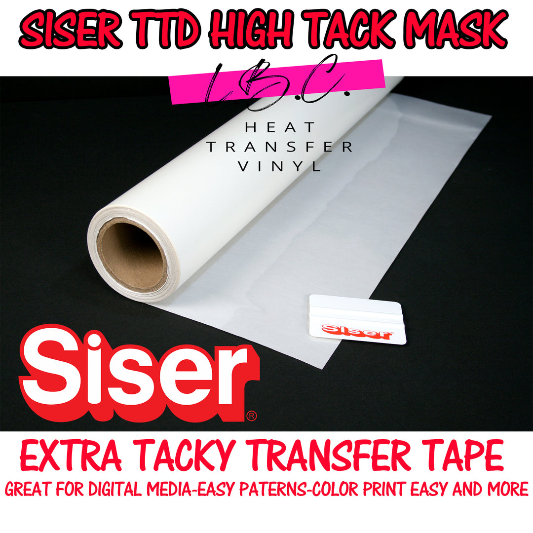TTD Masks Extra Tacky Transfer Clear Tape for Digital Media, EasyColor DTV, Color print easy HTV Masking tape.